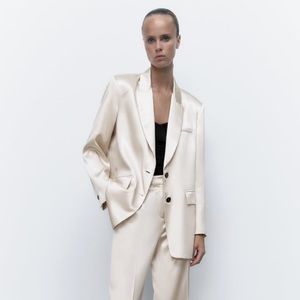 NWT Zara Satin Blazer sz XL